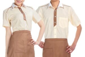 áo đồng phục quán cafe màu nâu